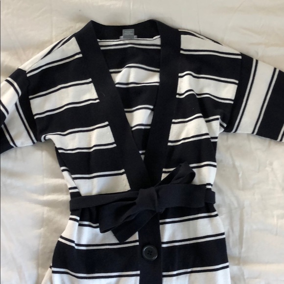 Ann Taylor Navy  blue and white striped sweater - Picture 1 of 6